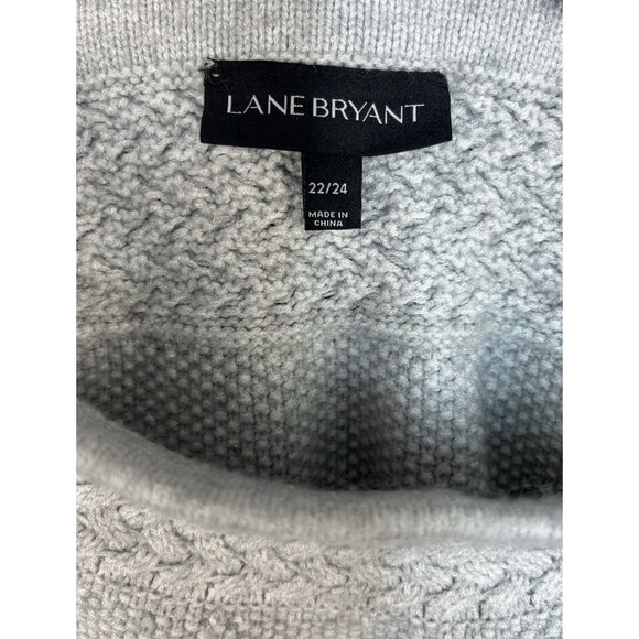 Lane Bryant Sweater Women's 22/24 Plus Size Gray Cable Knit - Picture 9 of 10